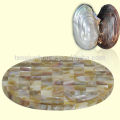 China supplier round MOP shell heat and slip resistance coaster